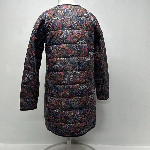 J Crew x Liberty Fabrics Reversible Puffer Jacket Coat Floral Navy Blue Size XS - Picture 4 of 11
